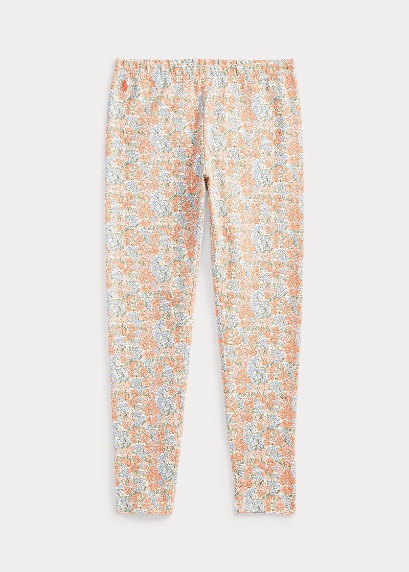 Pantalones Ralph Lauren Niña 7-14 Años Floral Stretch Jersey Legging Chile Naranjas AVICR-1984